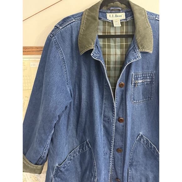 LL Bean Vintage Blanket Lined Jean Chore Coat Barn Jacket Men’s XL - Picture 8 of 14